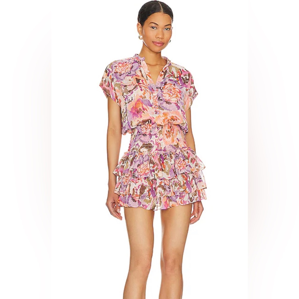 MISA Los Angeles “Eloisa Mini dress” in sunset blooms